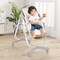 Costway Baby High Chair with Wheel Folding Baby Dining Chair Adjustable Height & Recline Grey/Black